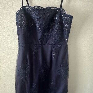 Lulus Navy Sequin Dress